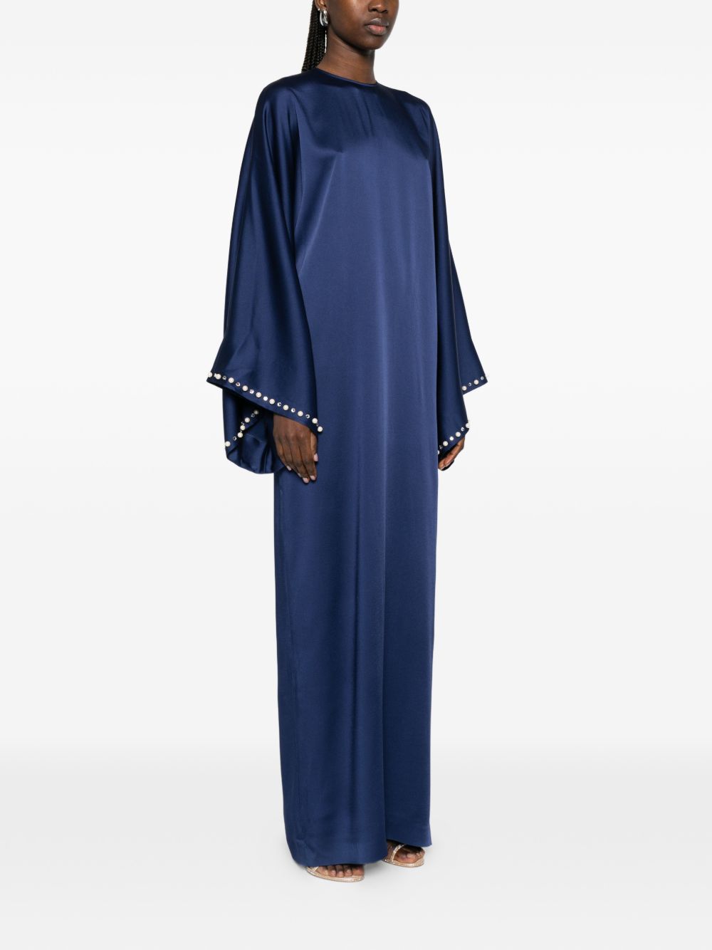 Stella McCartney Embellished Pearl Maxi Dress Blue