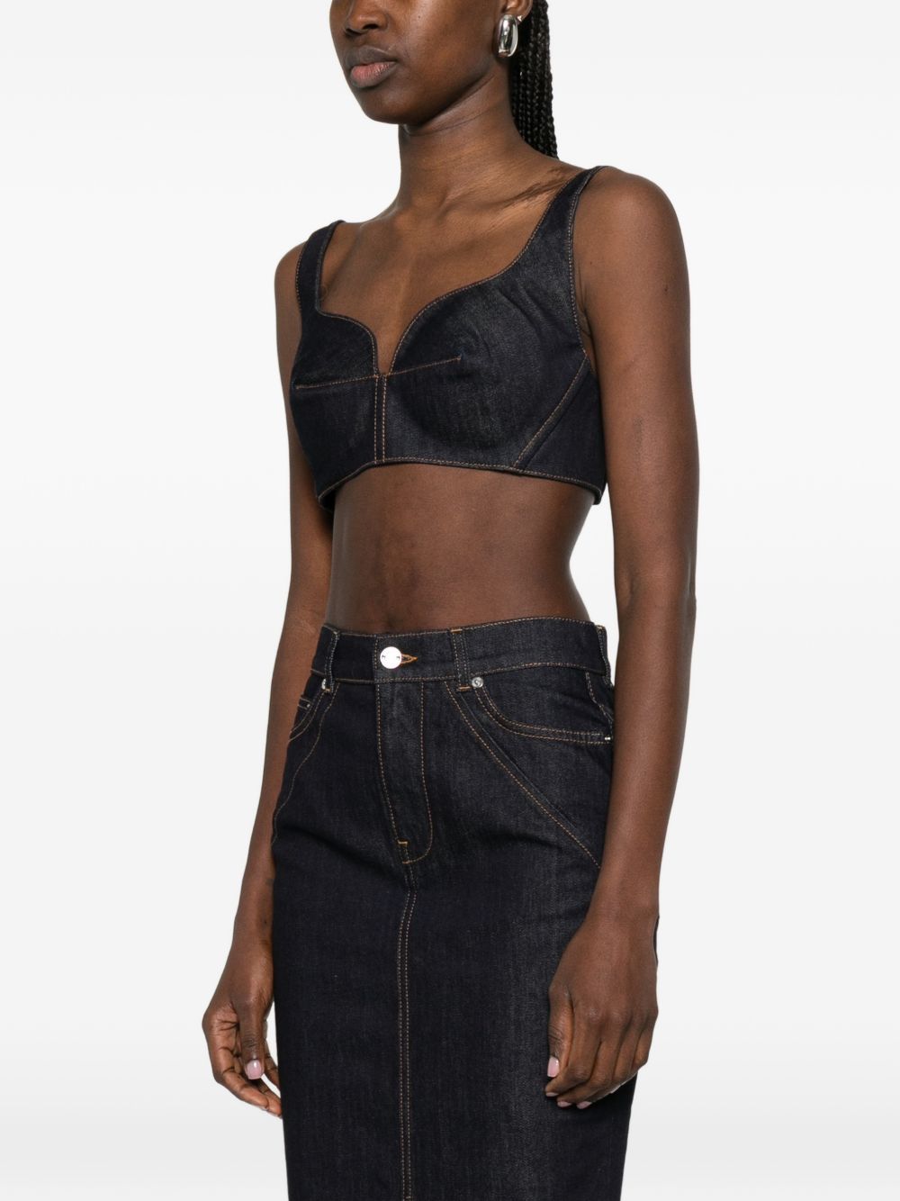 Givenchy Raw Denim Bra Top Blue