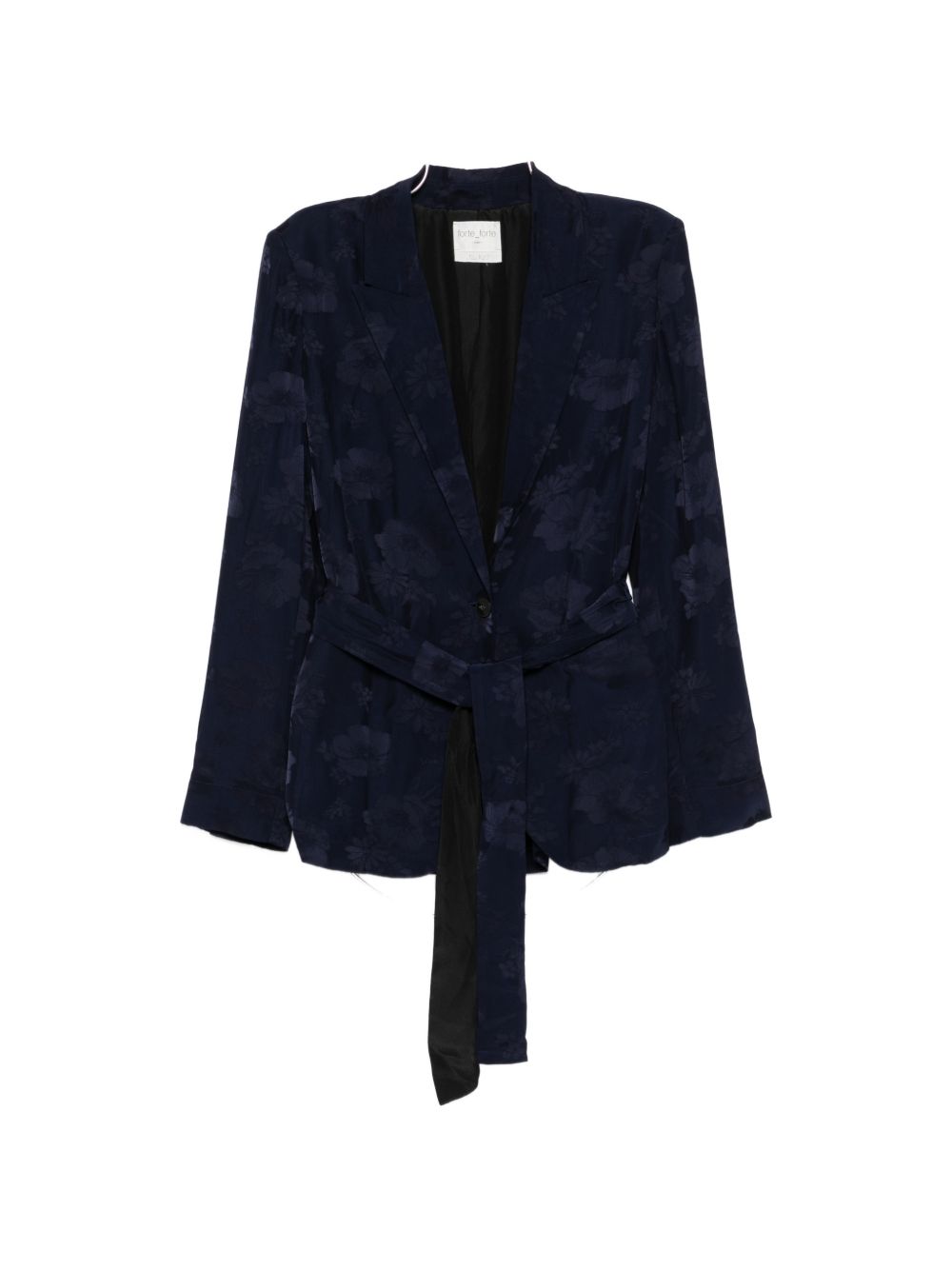 Forte Forte Floral Belted Single-Breasted Jacket Blue blue