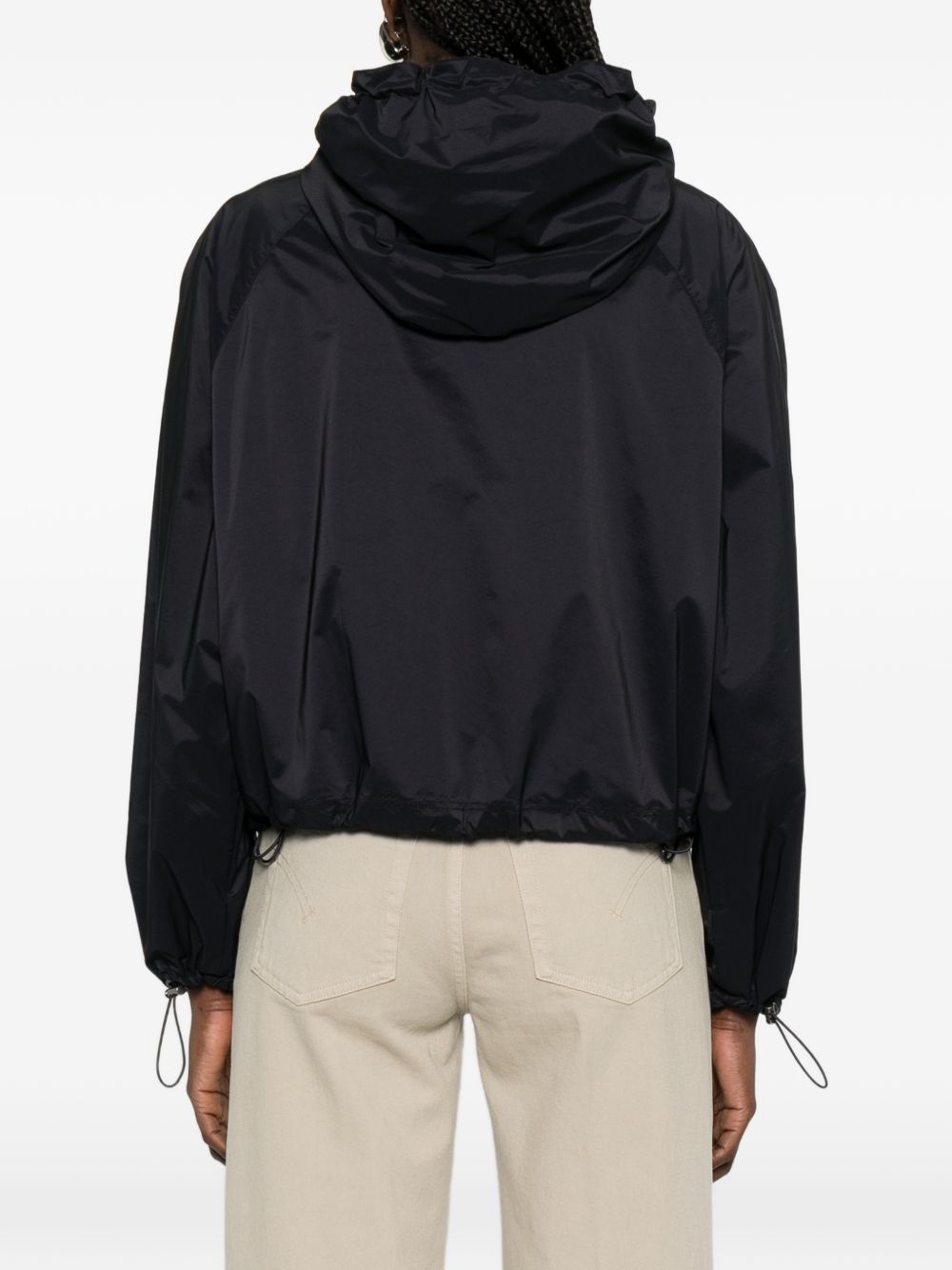 Emporio Armani Short Nylon Zip Jacket Blue