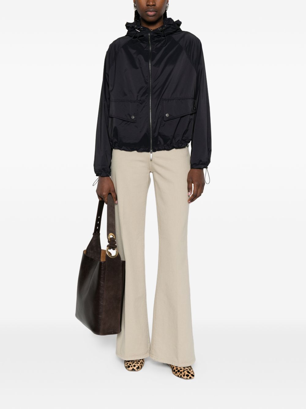 Emporio Armani Short Nylon Zip Jacket Blue