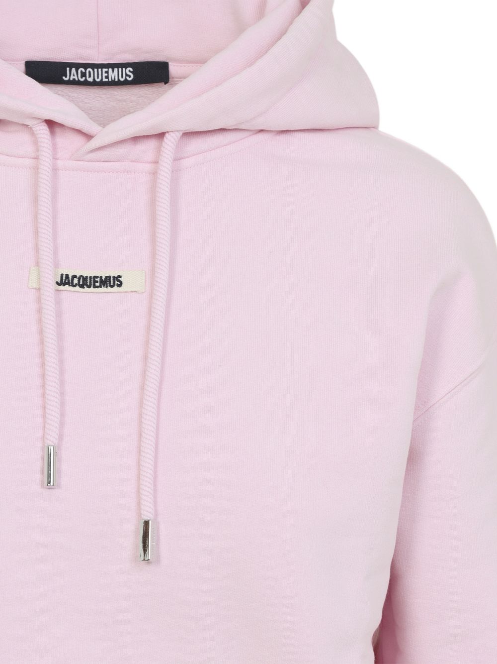 jacquemus cropped drawstring hoodie pink pink