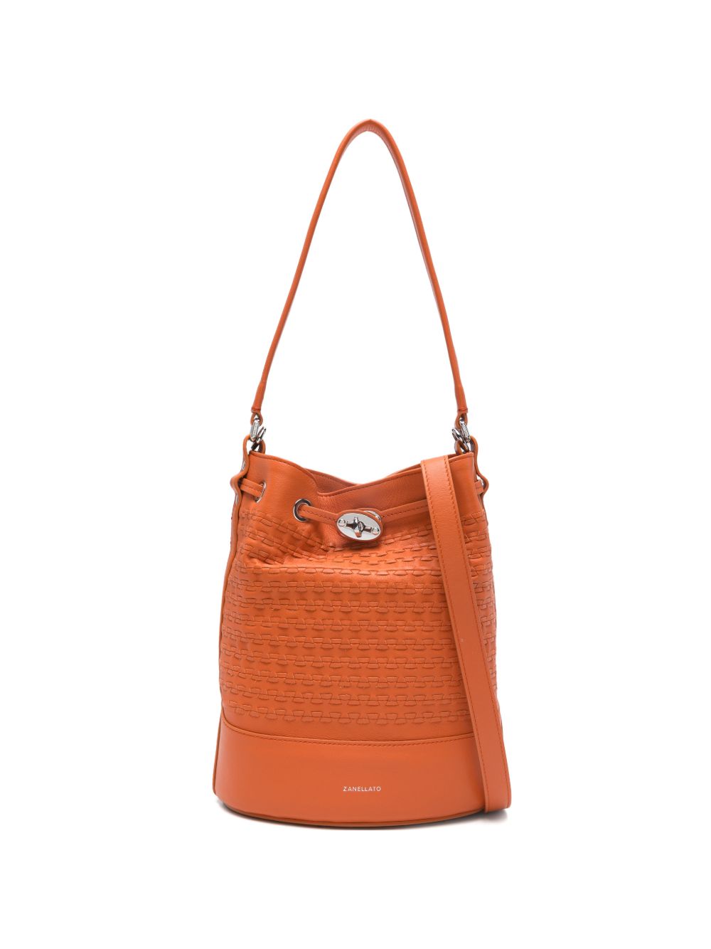 zanellato musiva small leather bucket orange orange