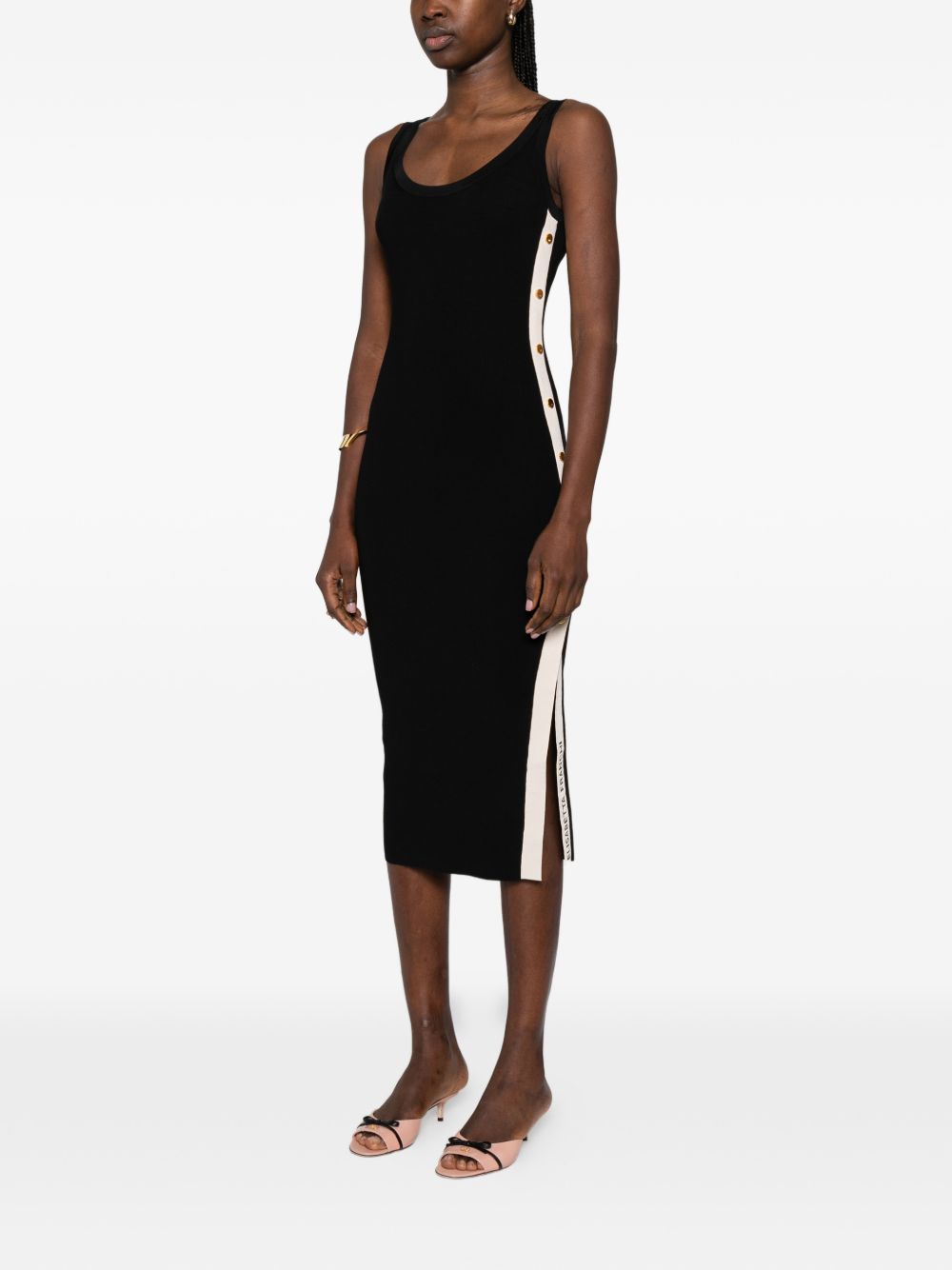 Elisabetta Franchi Knitted Midi Dress Black black