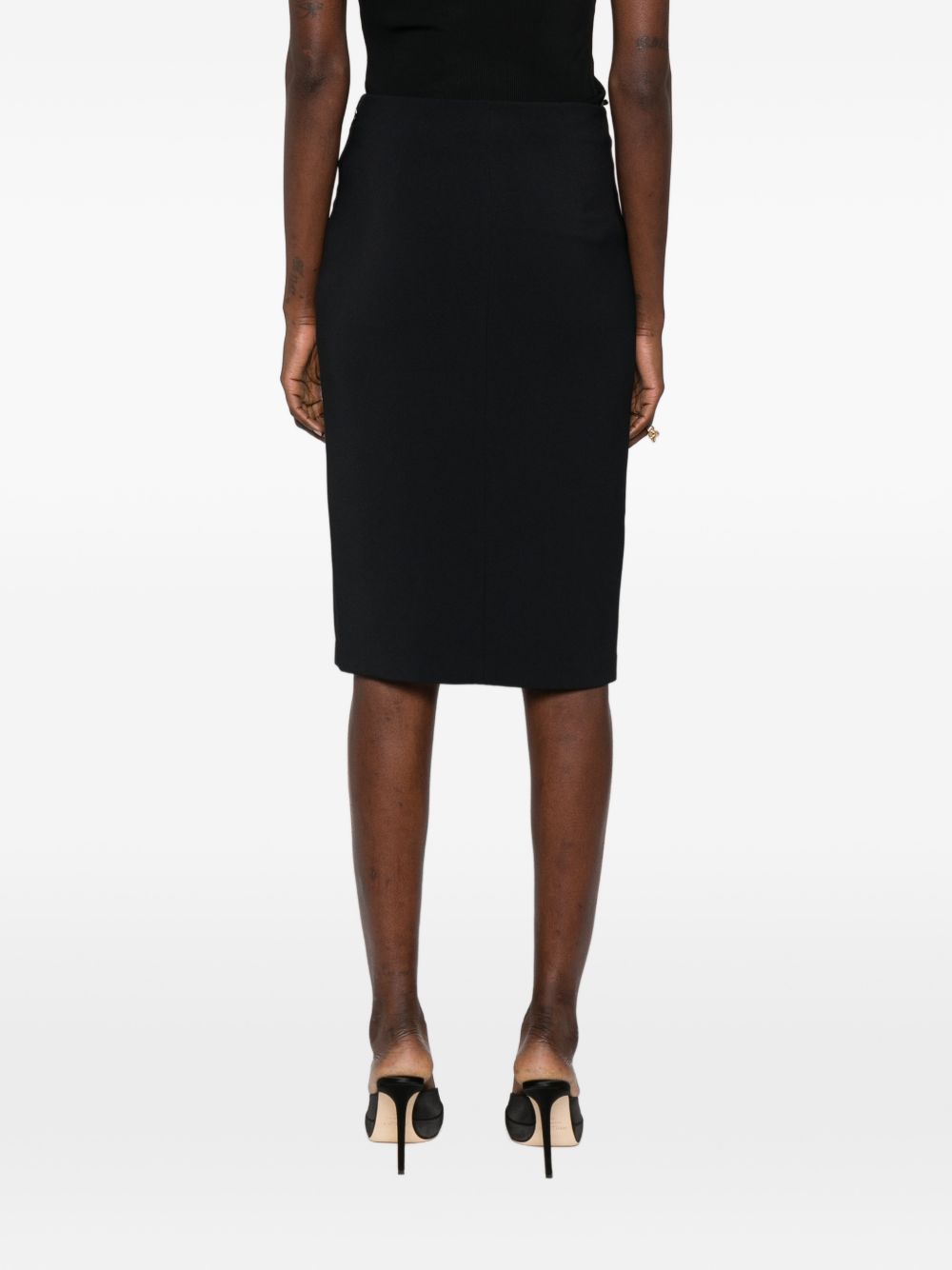 Elisabetta Franchi High-Waisted Midi Skirt Black