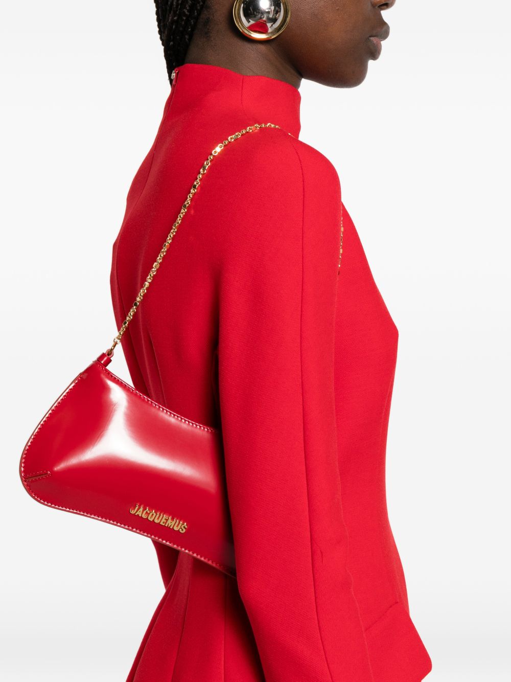 JACQUEMUS Le Petit Bisou Chain Bag Red