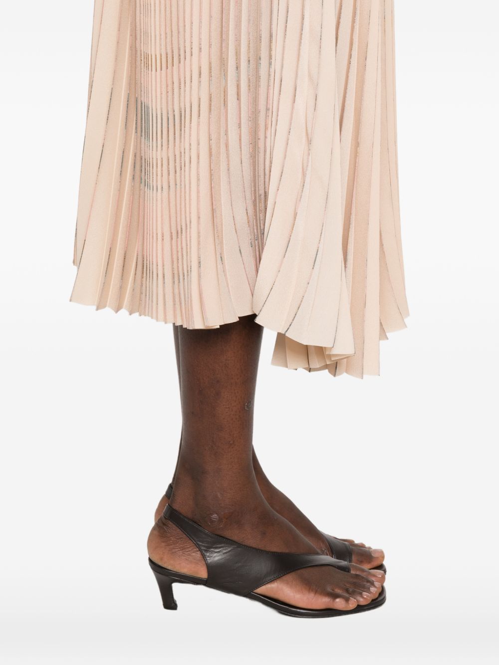 Fabiana Filippi Pleated Long Skirt Beige beige