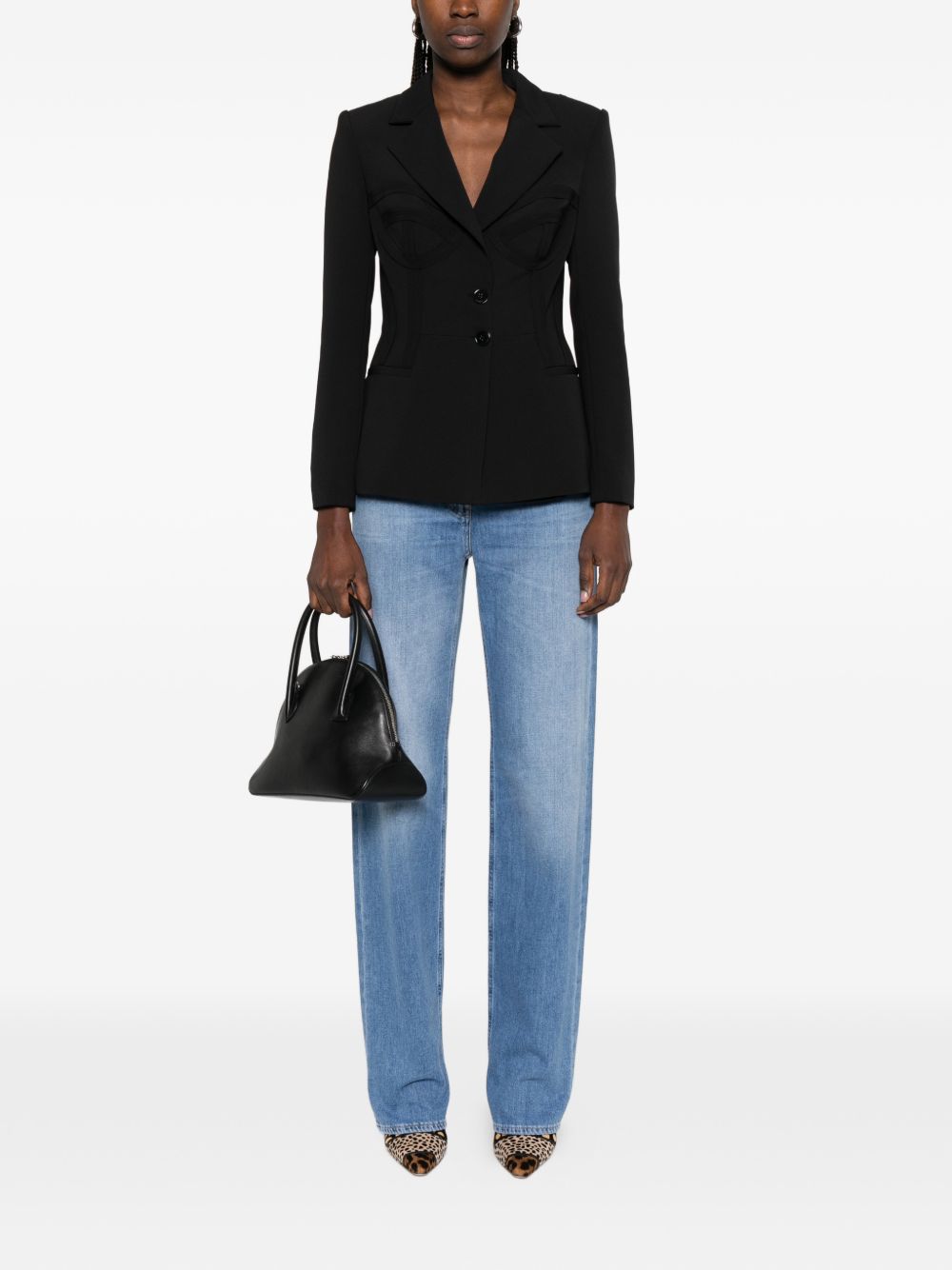 Elisabetta Franchi High-Waist Straight Jeans Clear Blue