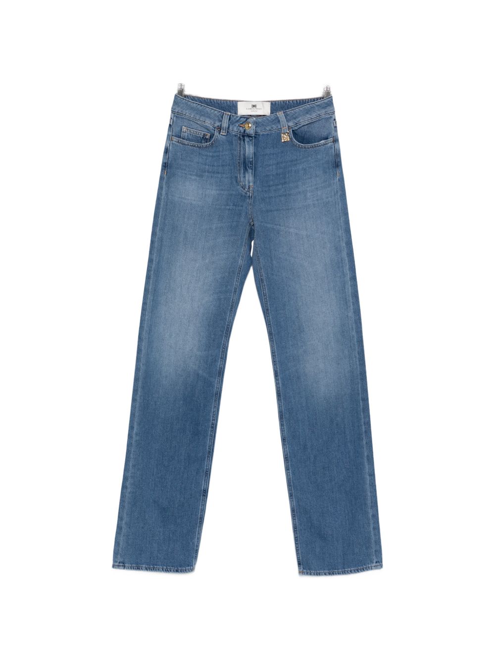 Elisabetta Franchi High-Waist Straight Jeans Clear Blue