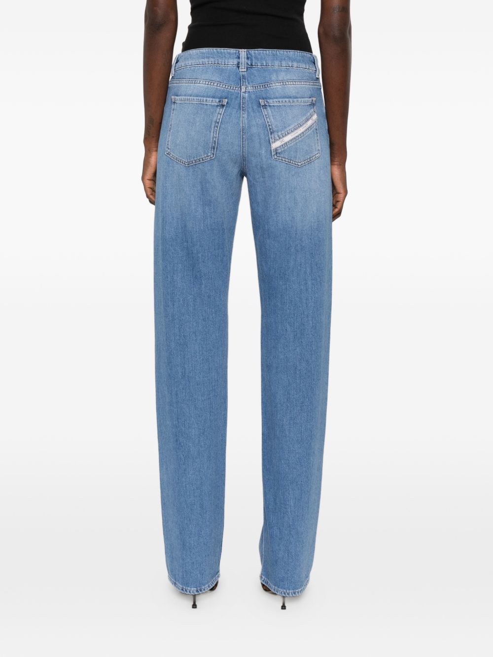 Elisabetta Franchi High-Waist Straight Jeans Clear Blue