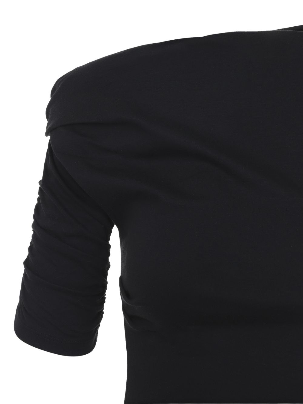 jacquemus one-shoulder ruched mini dress black