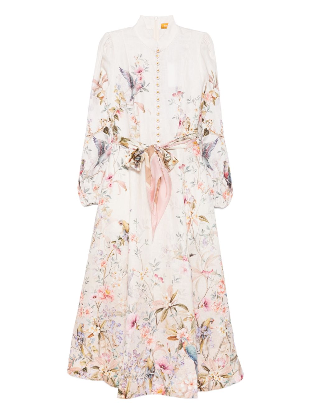 Zimmermann Rebellion Printed Midi Dress Beige