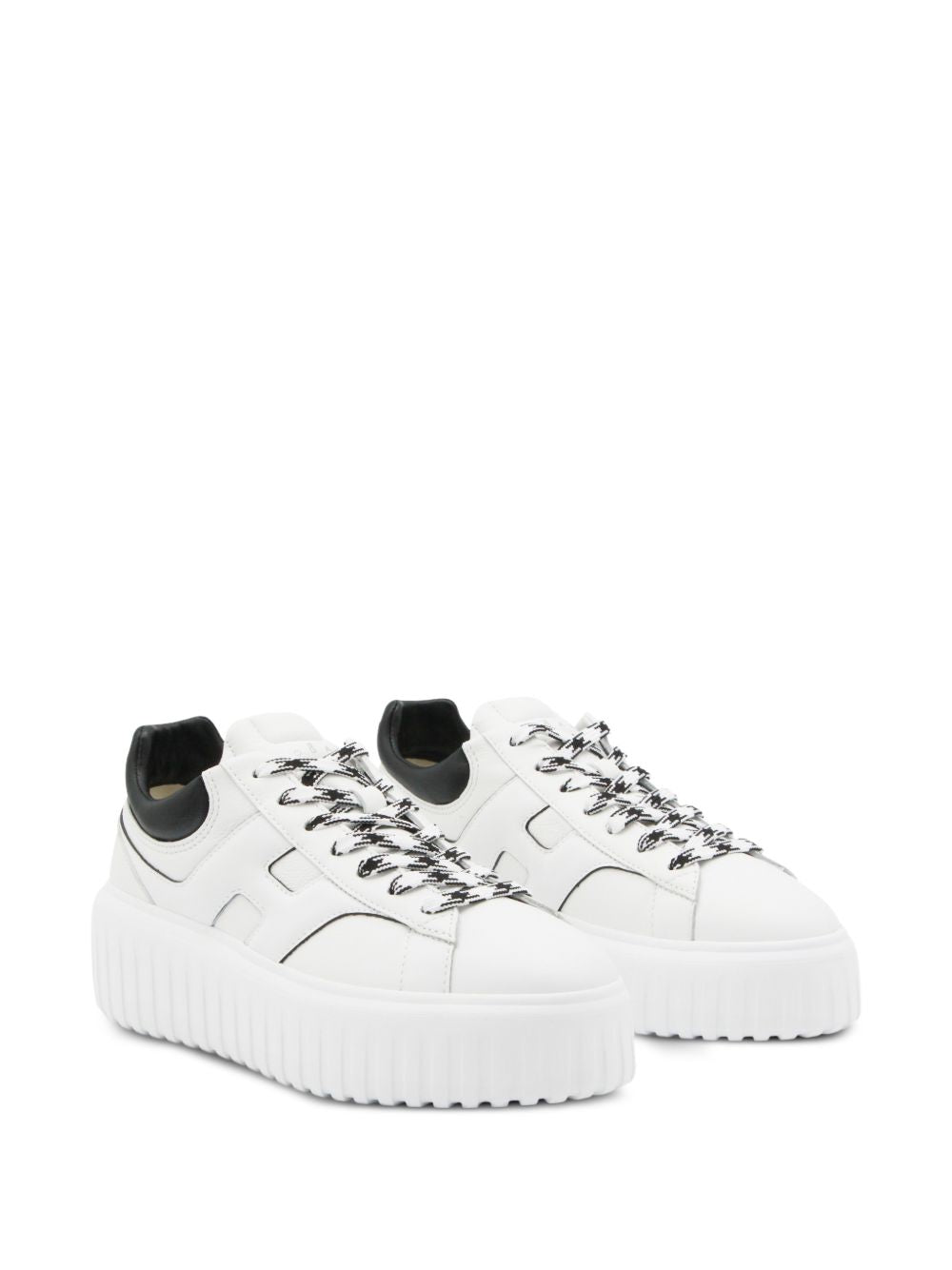 Hogan H-Stripes Leather Platform Sneakers White