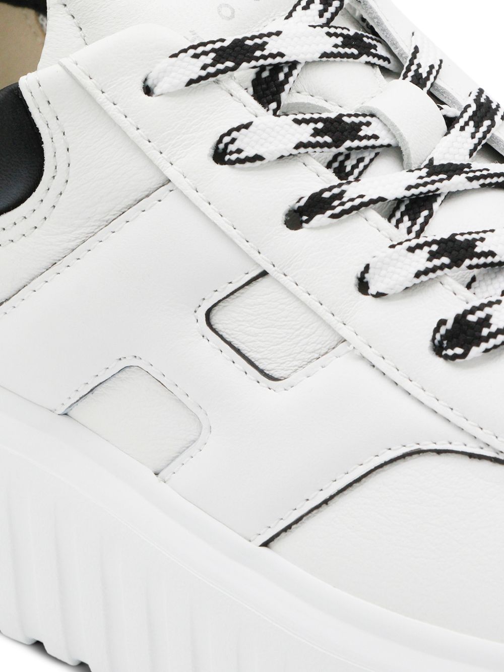 Hogan H-Stripes Leather Platform Sneakers White