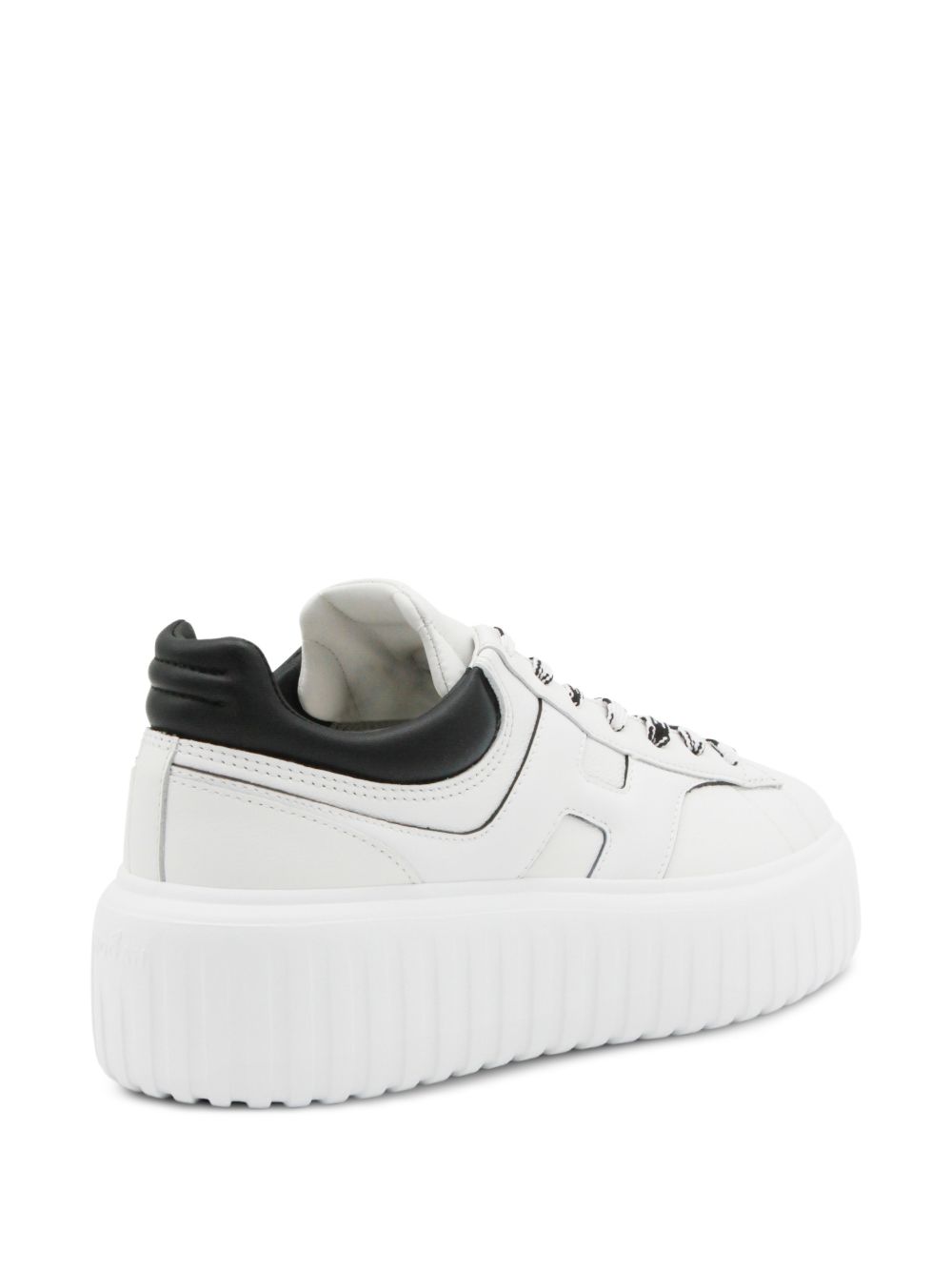 Hogan H-Stripes Leather Platform Sneakers White