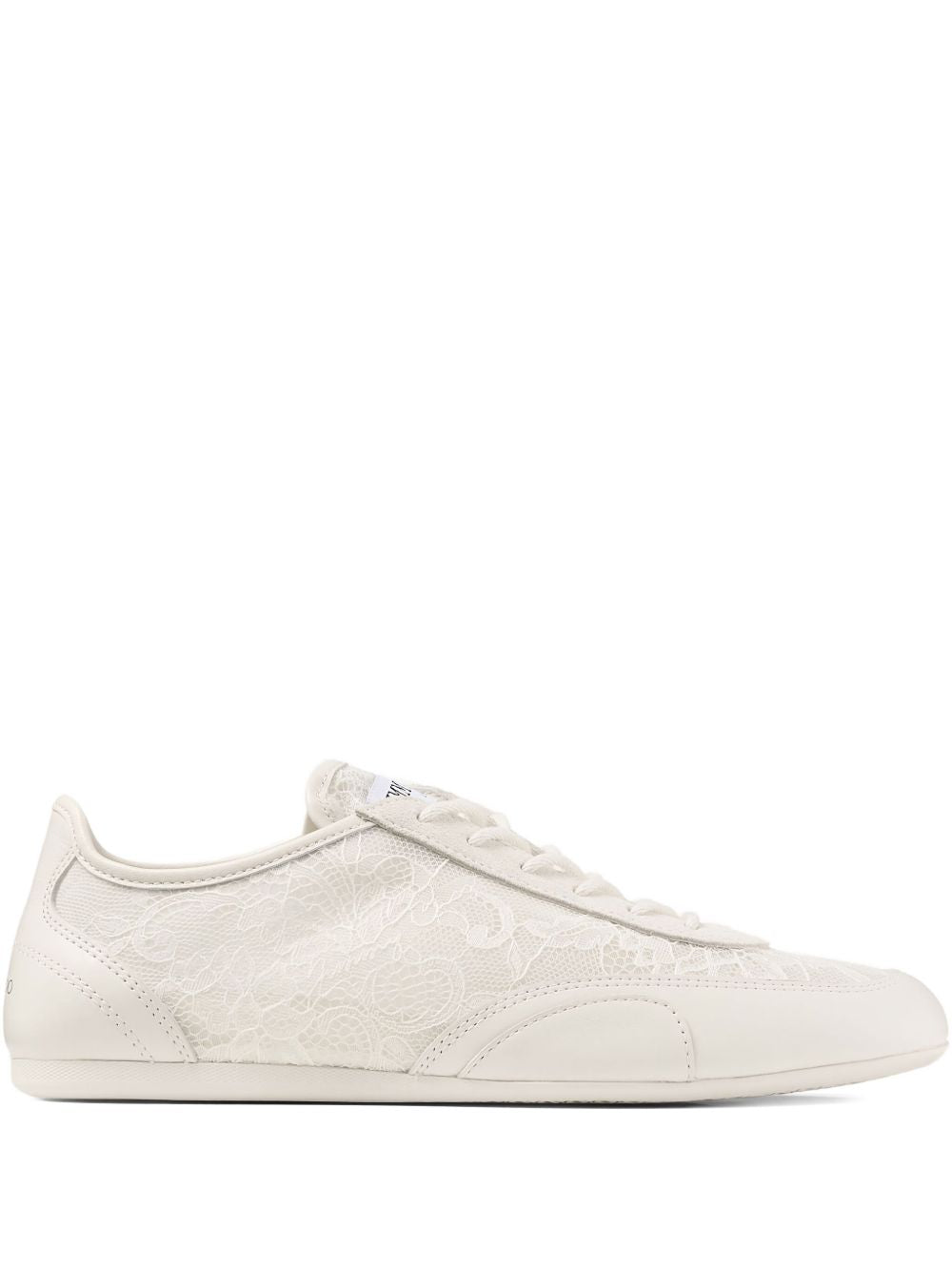 Jimmy Choo Sunny Leather Lace-Up Sneakers White