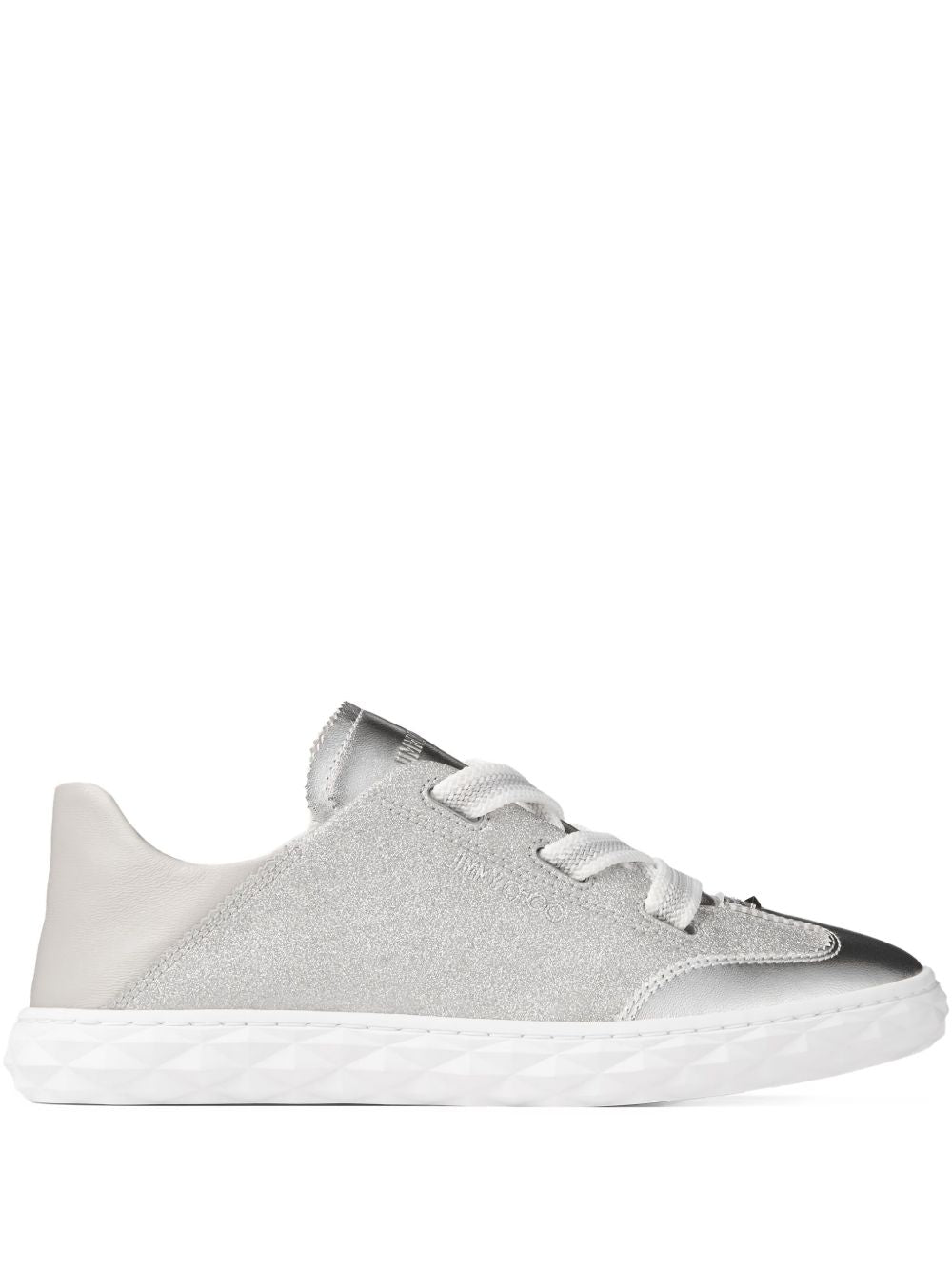 Jimmy Choo Diamond Light Glitter Sneakers Silver