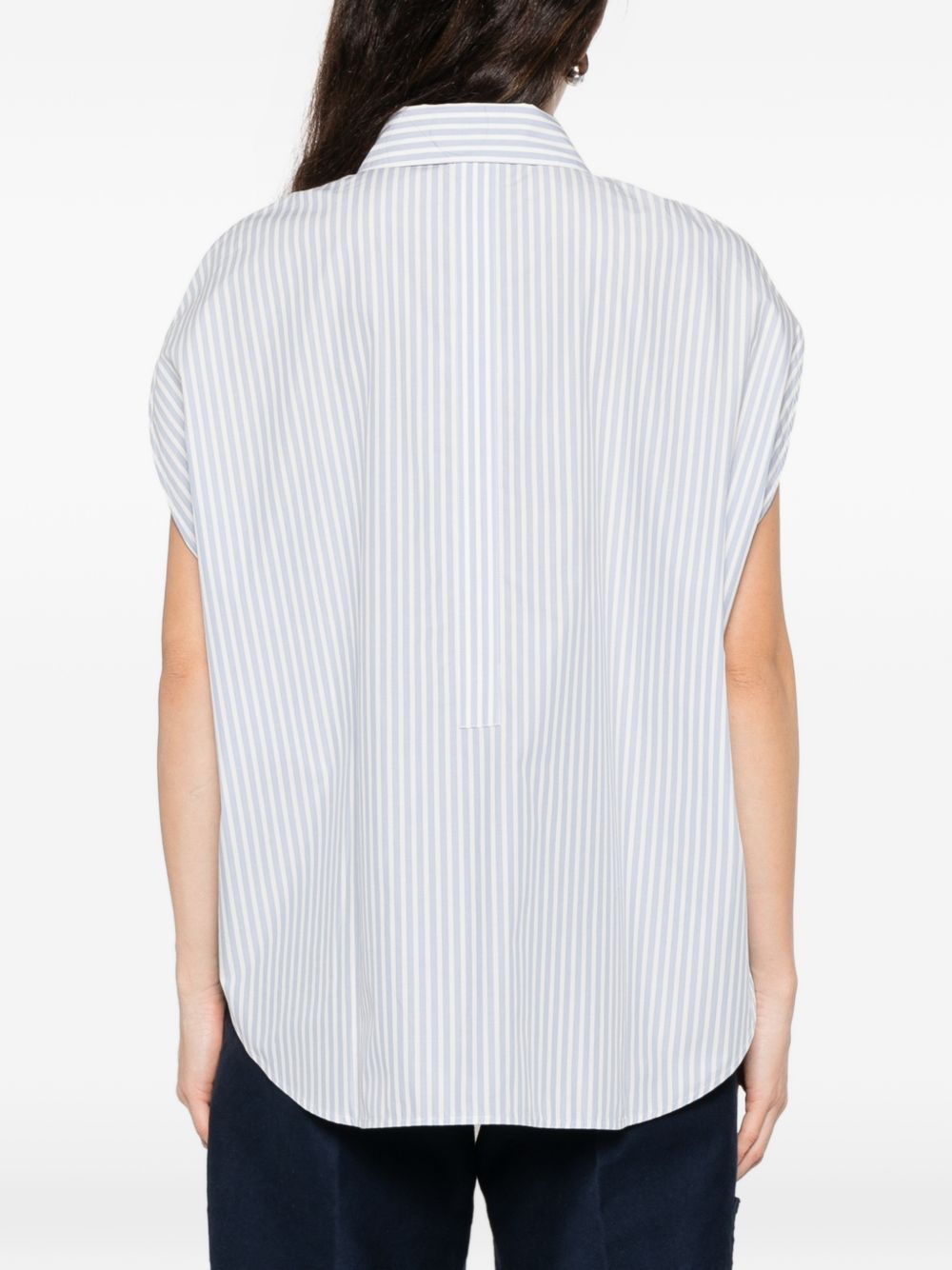 Woolrich Striped Cotton Shirt Clear Blue