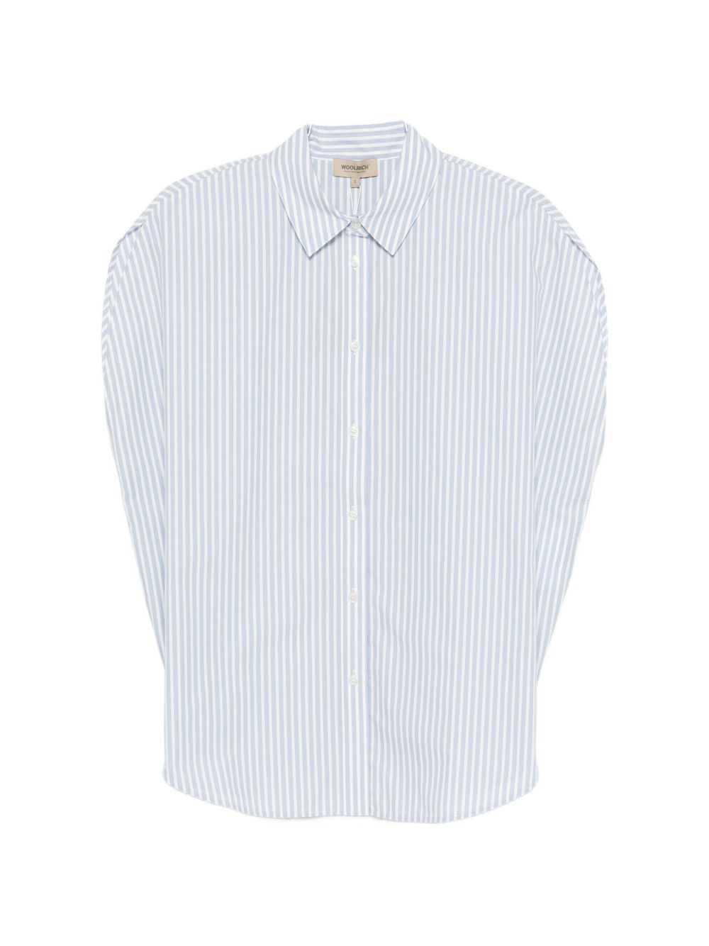 Woolrich Striped Cotton Shirt Clear Blue