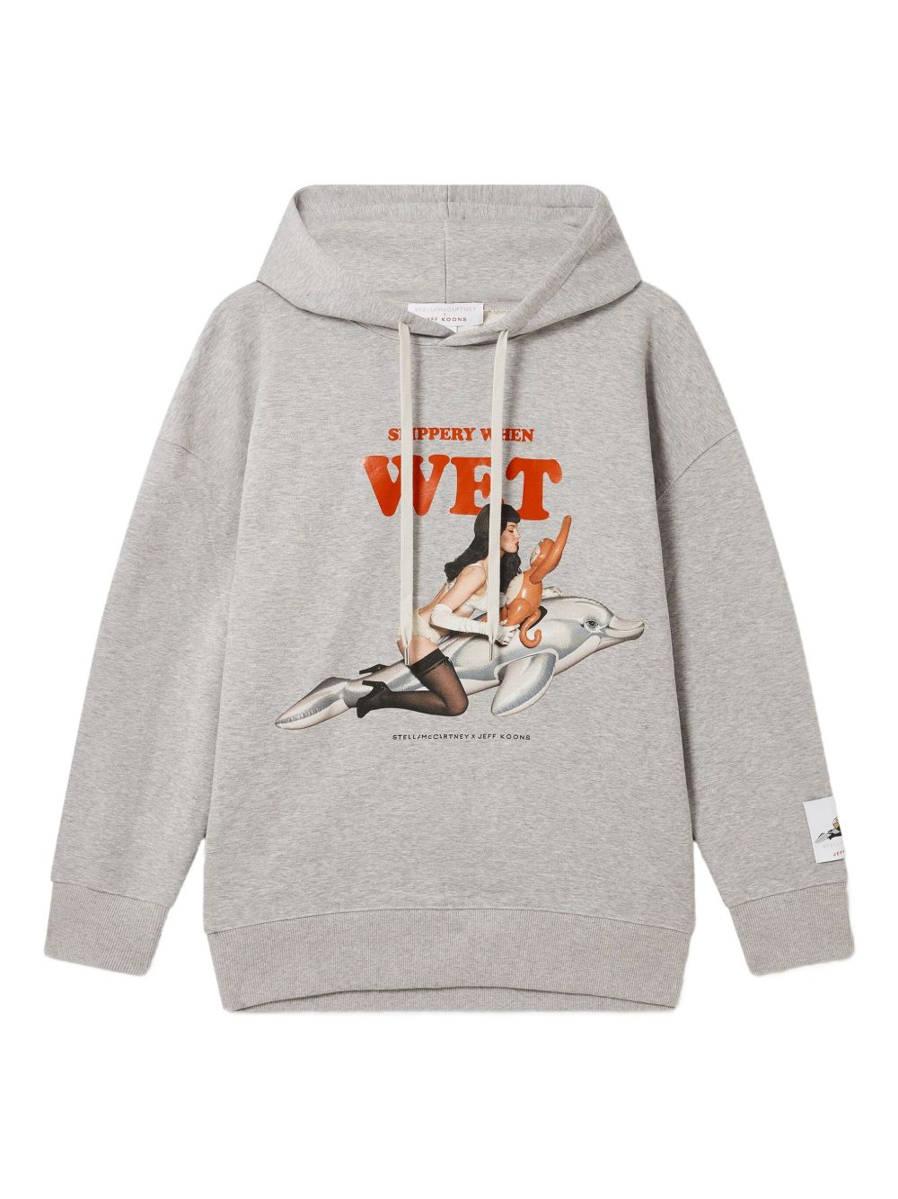 Stella McCartney Graphic Print Cotton Hoodie Light Grey