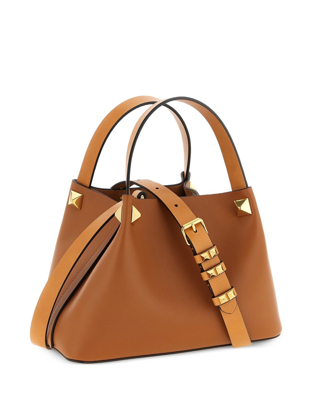Valentino Garavani VLogo Signature Small Tote Leather Brown