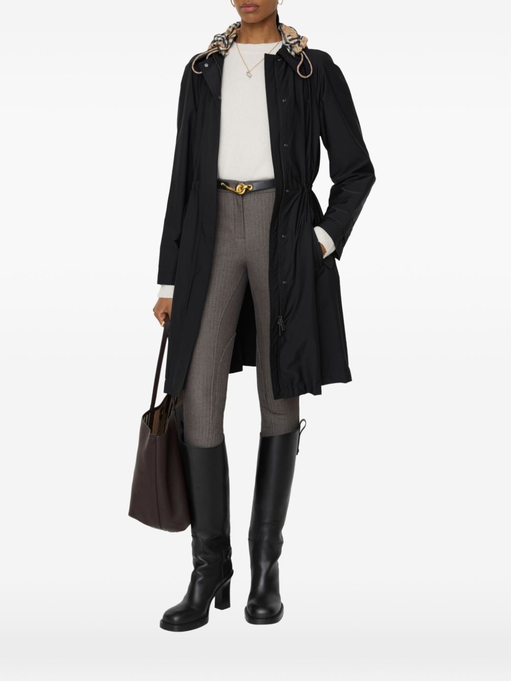 Burberry Detachable Hood Nylon Parka Black black