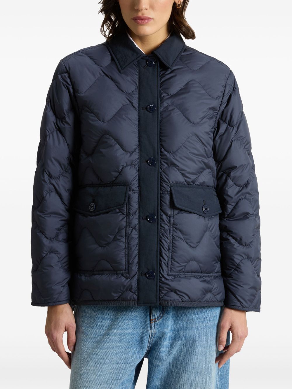 Woolrich Quilted Nylon Blouson Jacket Blue