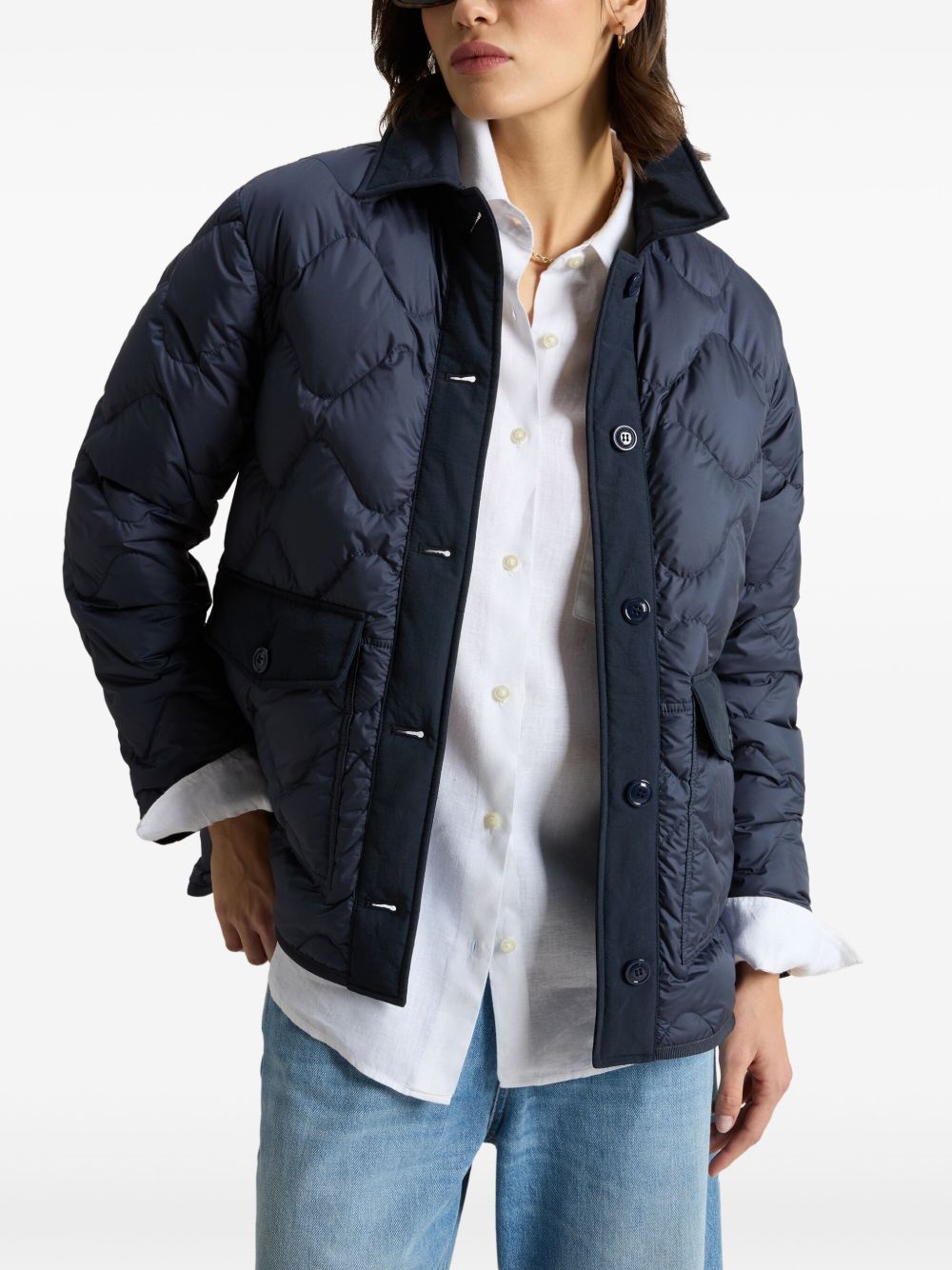 Woolrich Quilted Nylon Blouson Jacket Blue