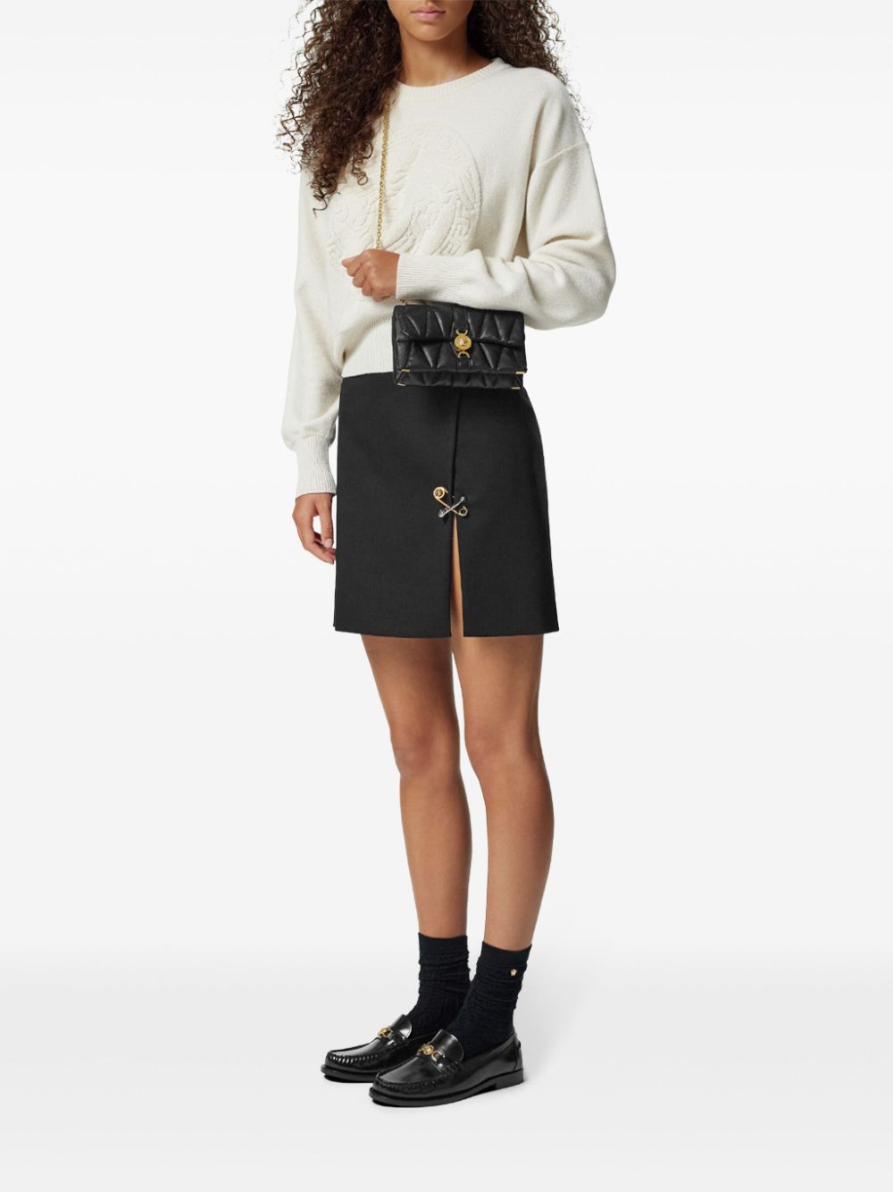 Versace Kleio Mini Leather Bag Black