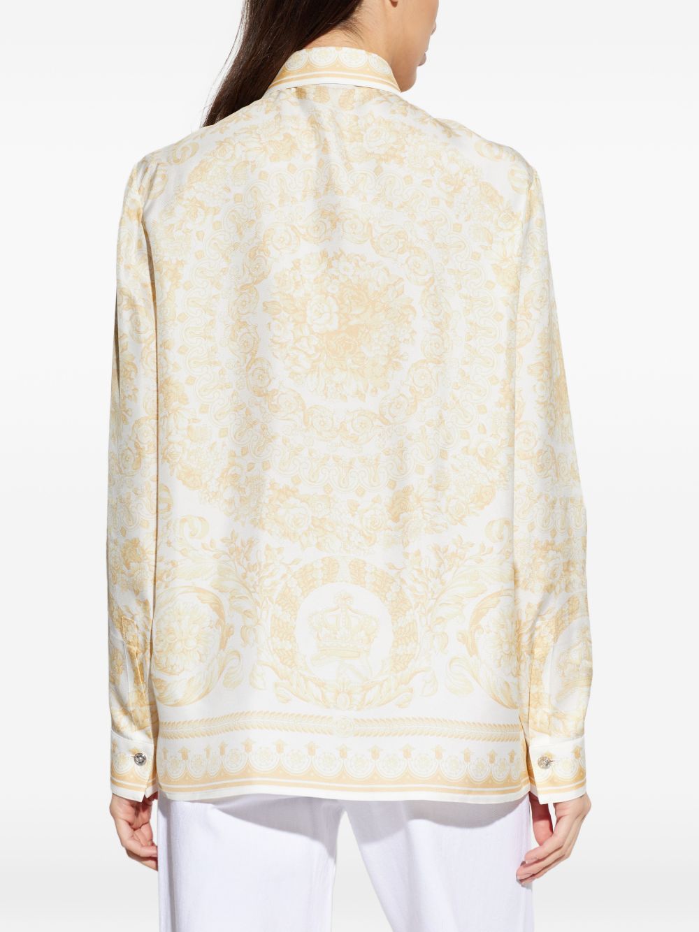 Versace Barocco Silk Shirt Golden