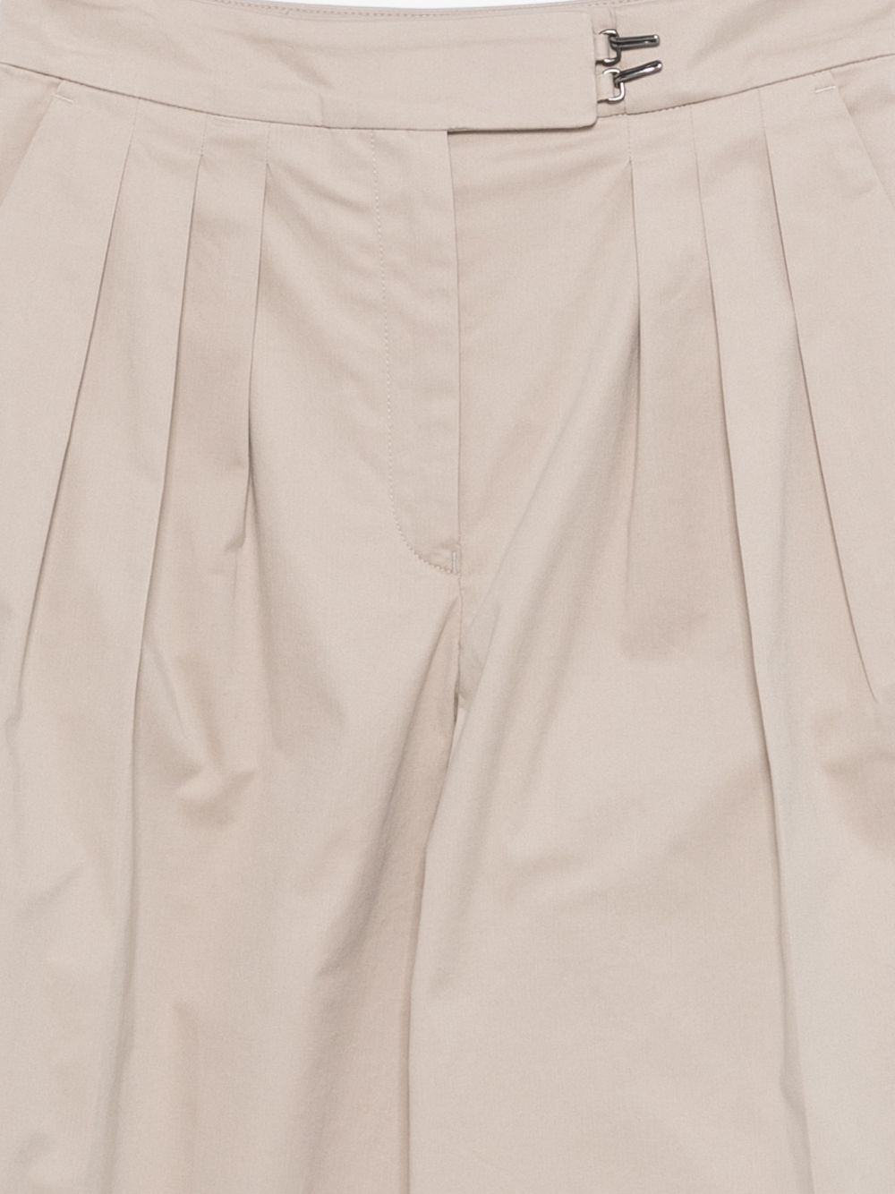 Emporio Armani Wide Leg Cotton Trousers Beige