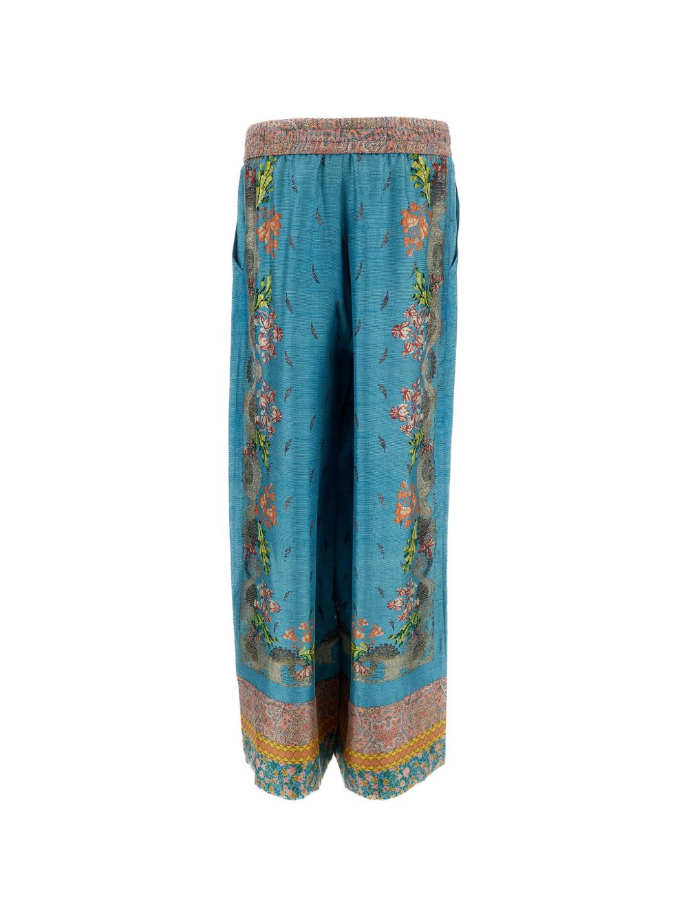 Pierre Louis Mascia Floral Silk Trousers Printed Clear Blue clear blue