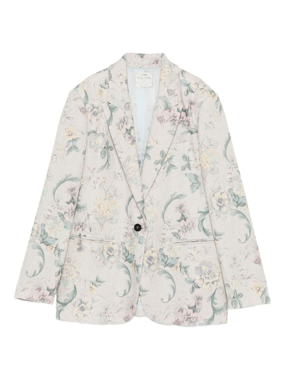 Forte Forte Floral Print Single-Breasted Blazer Powder powder
