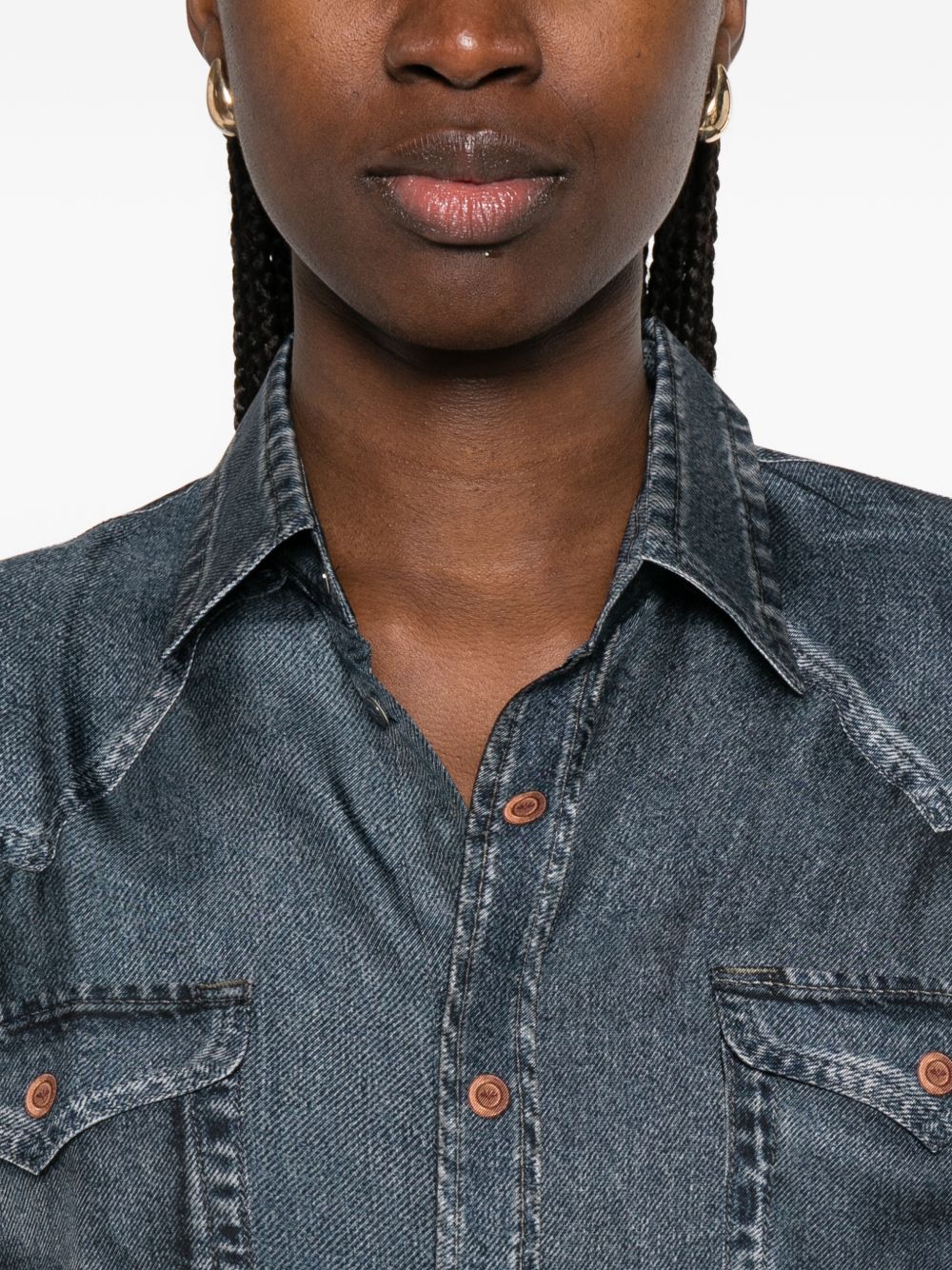 Pierre Louis Mascia Textured Silk Long Sleeve Shirt Blue