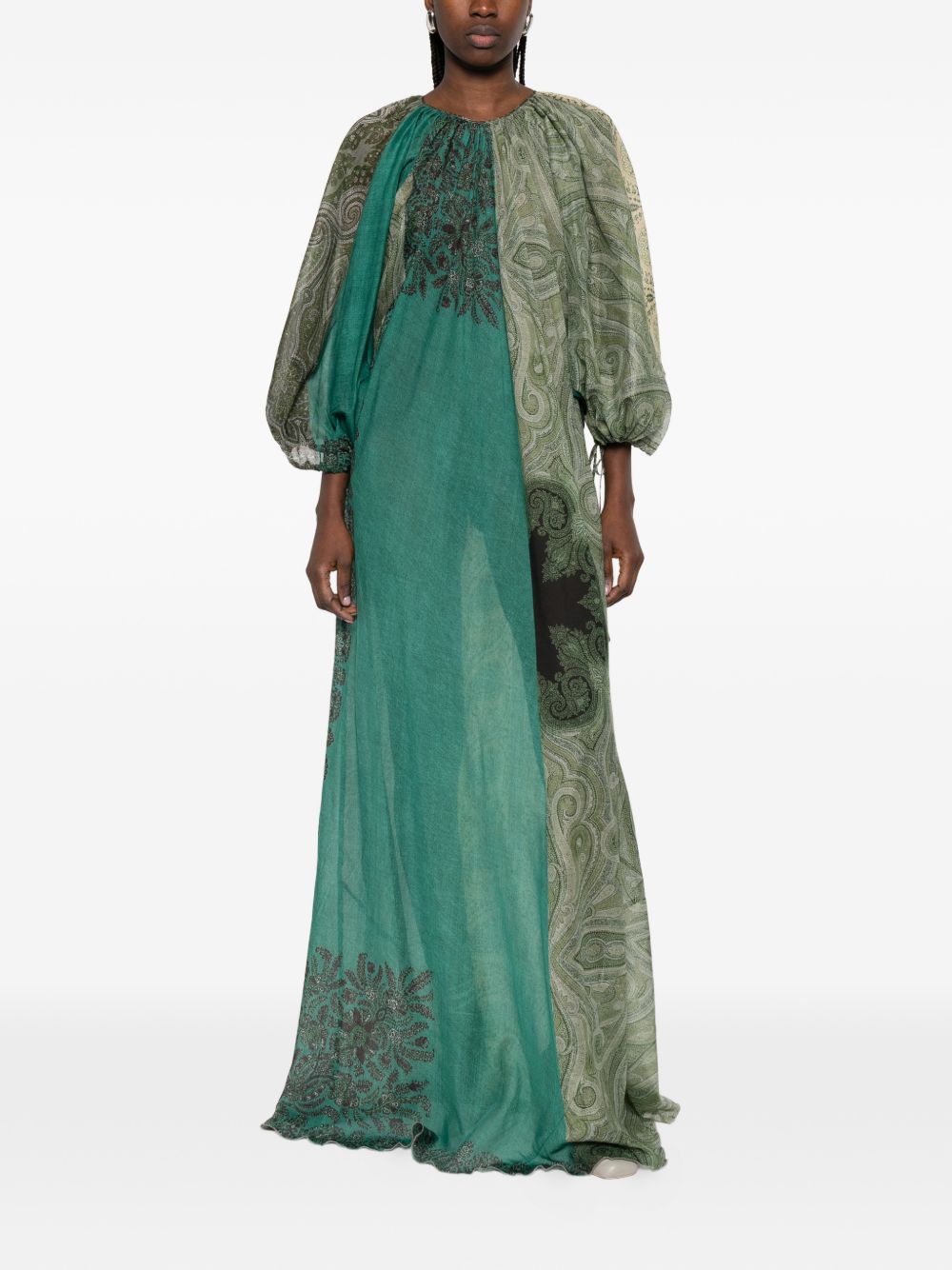 Pierre Louis Mascia Paisley Maxi Dress Green
