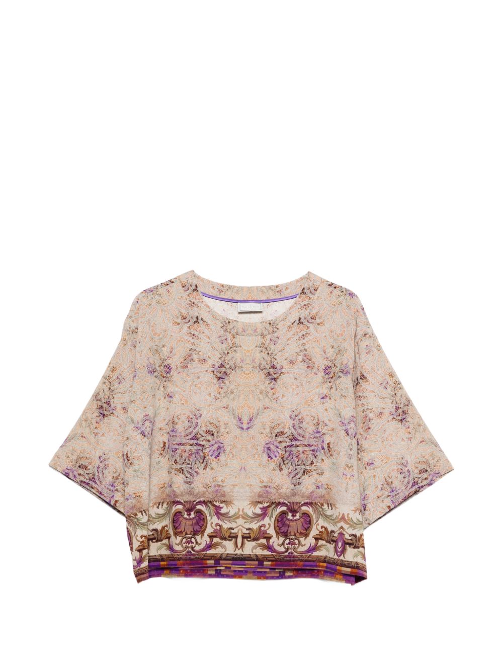 Pierre Louis Mascia Printed Silk Paisley Blouse Pink