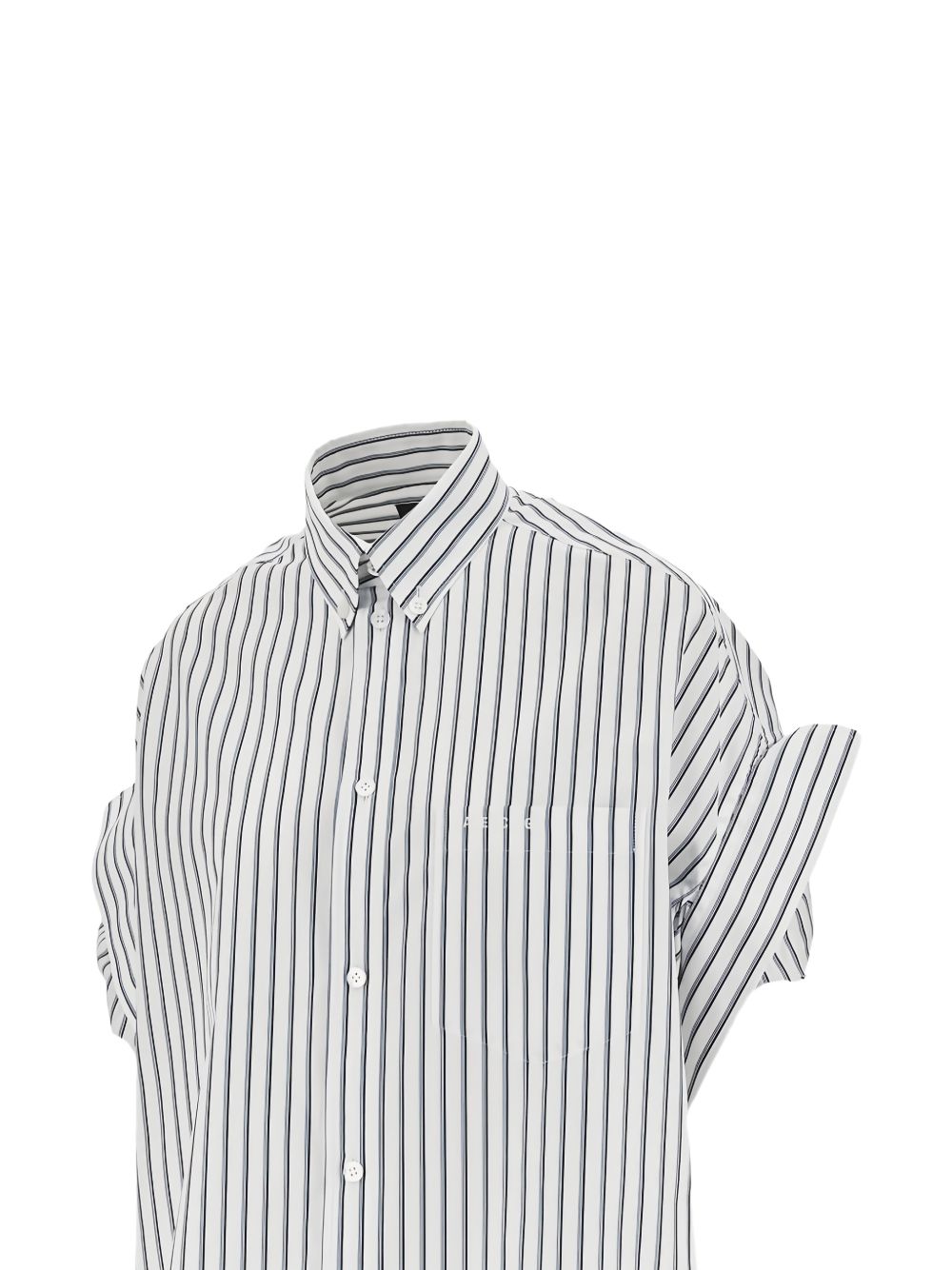 balenciaga striped cotton short sleeve shirt white white