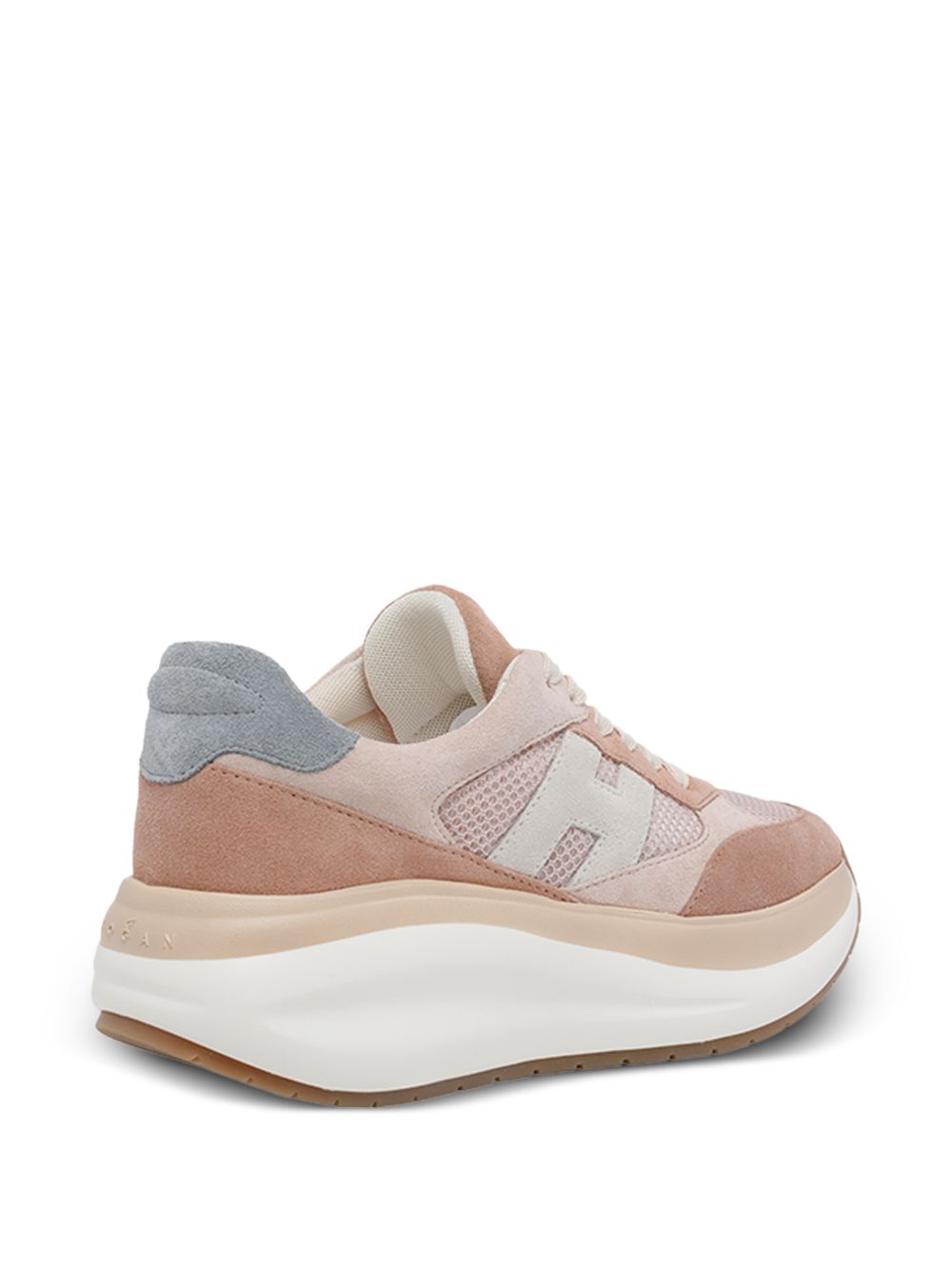 Hogan H714 Leather Lace-Up Sneakers Light Brown