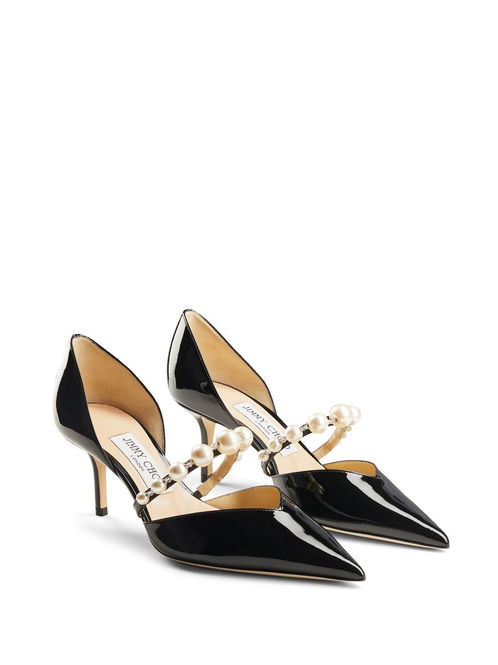 Jimmy Choo With Heel Silk Leather Pumps Black