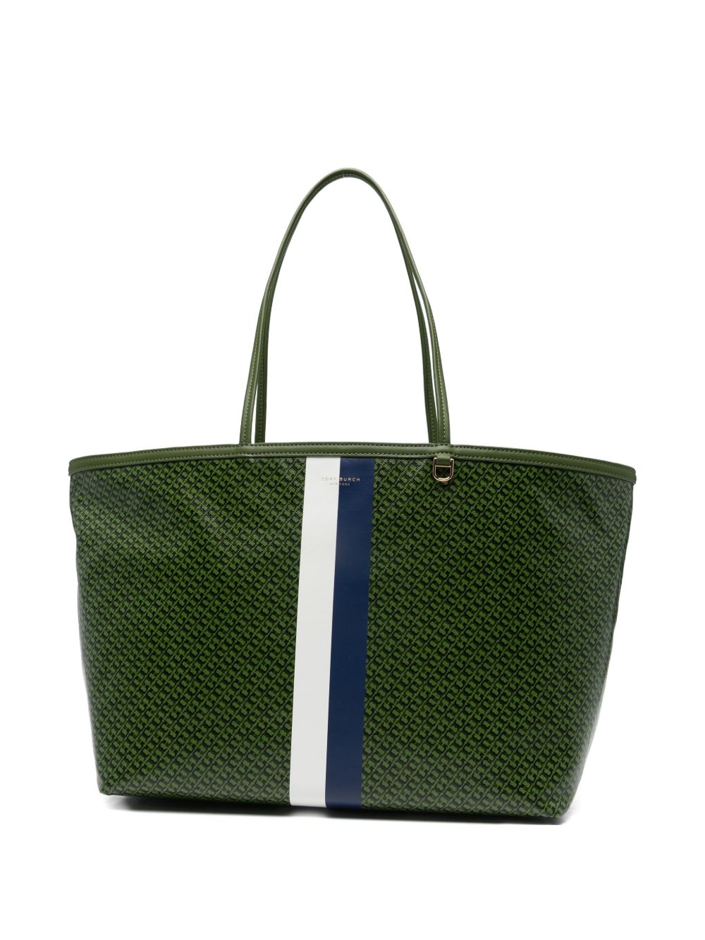 Tory Burch Racer Stripe Tote Bag Green