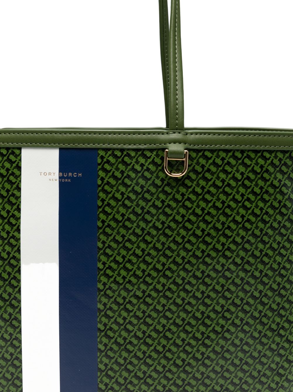 Tory Burch Racer Stripe Tote Bag Green