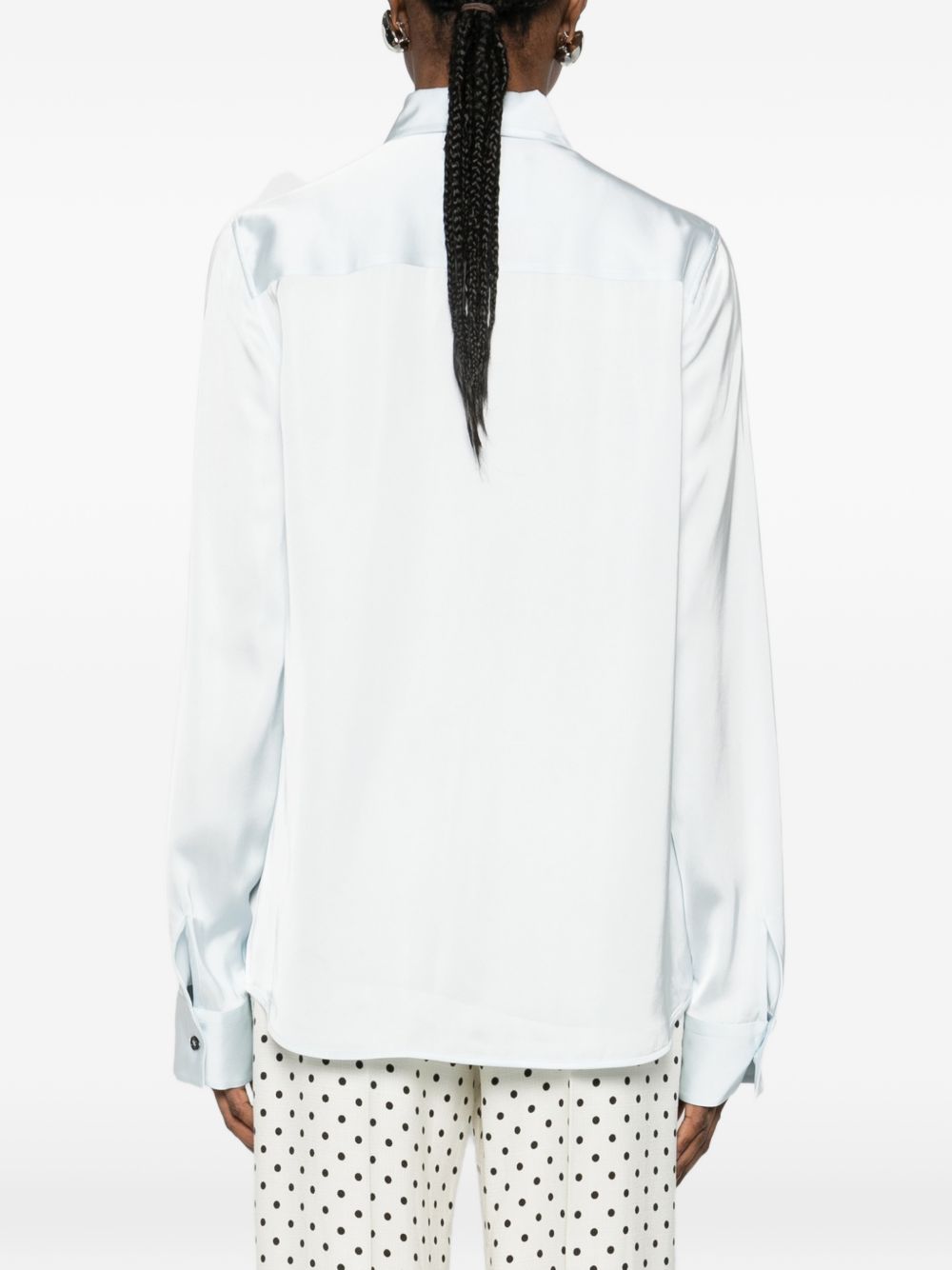 Jil Sander Buttoned Viscose Shirt Clear Blue