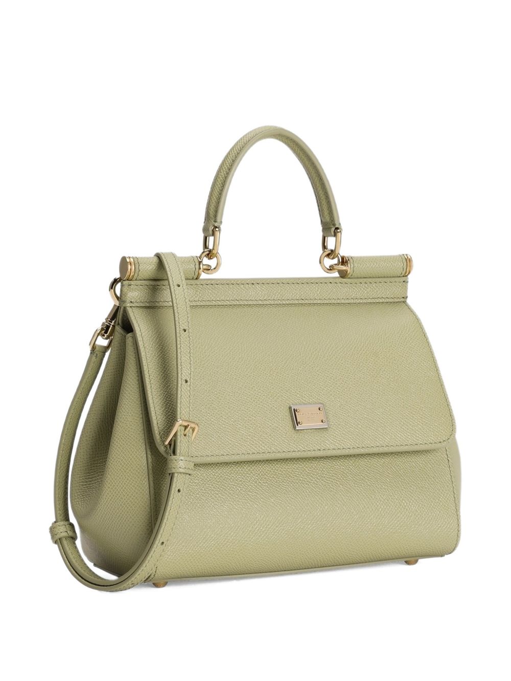 Dolce & Gabbana Sicily Medium Leather Bag Light green