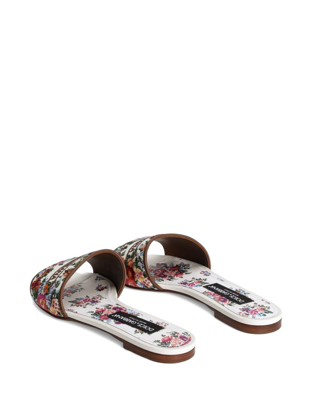Dolce & Gabbana Floral Print Flat Sandals Pink