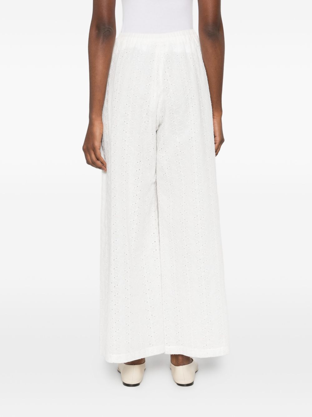 Forte Forte Embroidered cotton trousers WHITE