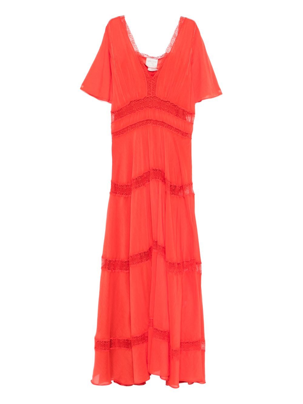 Forte Forte V-neck Cotton and silk v-necked dress RED