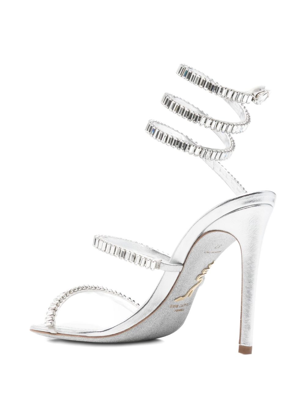 René Caovilla Cleo Spark Embellished Sandals Silver silver