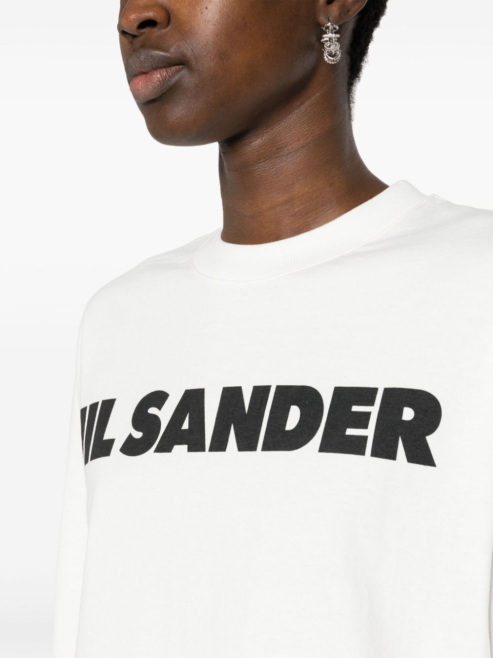 Jil Sander Logo Cotton Jersey T-Shirt White