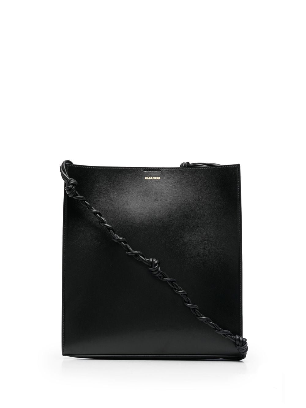 Jil Sander Medium Tangle Leather Shoulder Bag Black