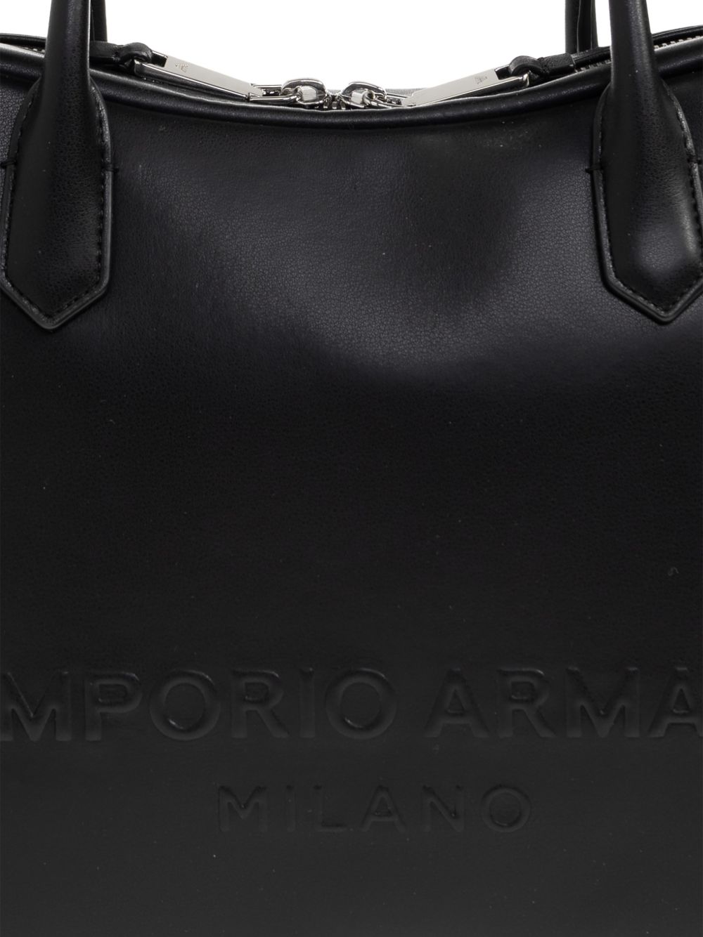 Emporio Armani Top Handle Leather Bag Black